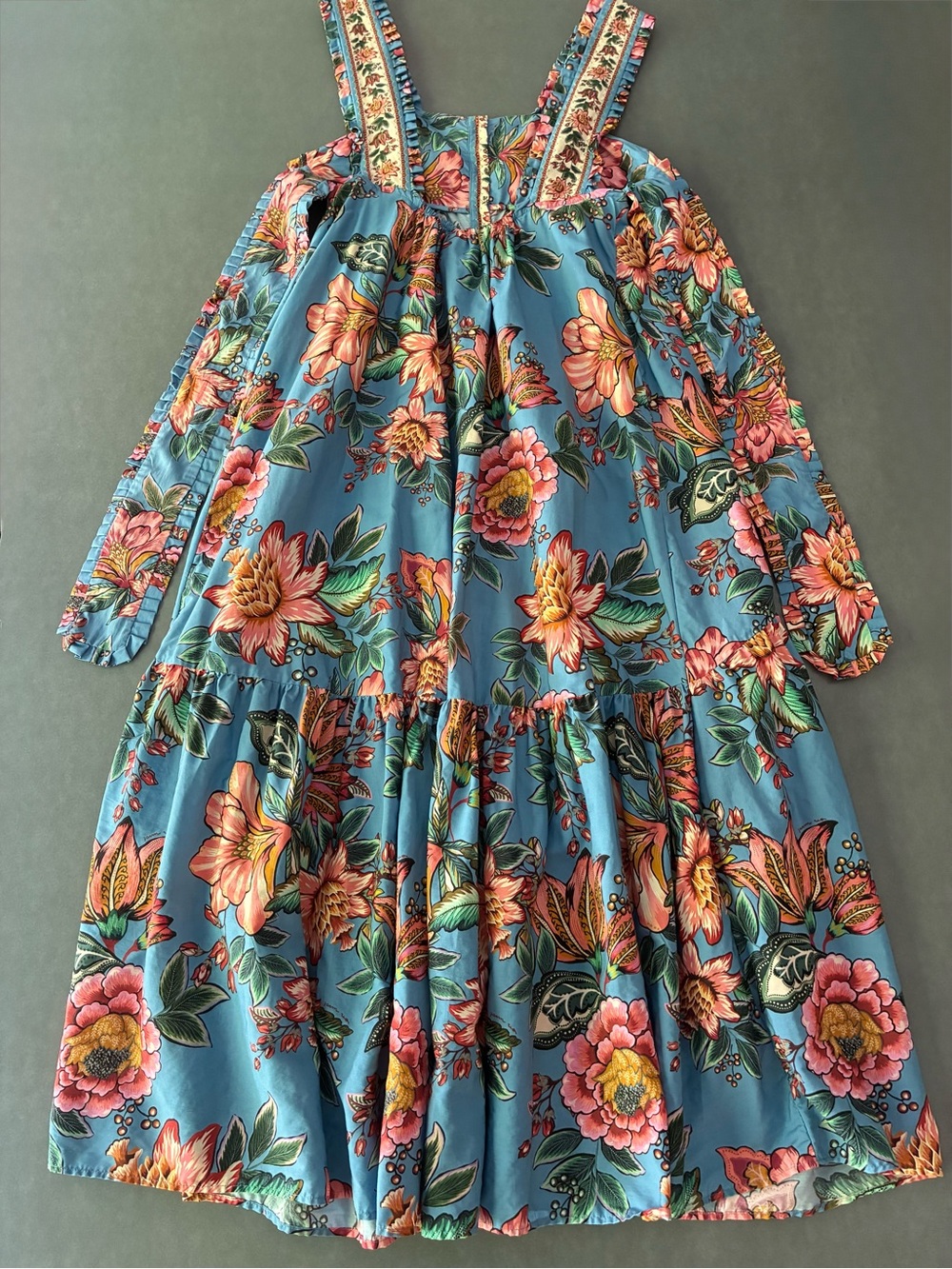 FARM Rio Wonderful Bouquet Blue Sleeveless Maxi Dress Size XS - Picture 4 of 14